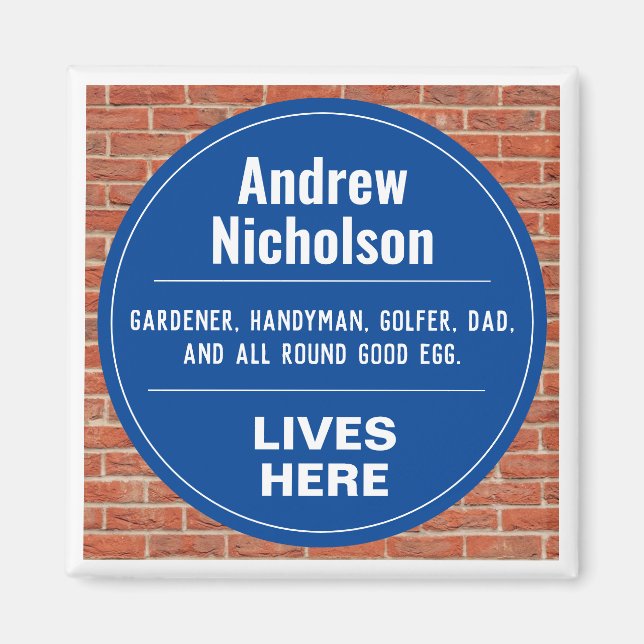 Imán Placa de pared de estilo conmemorativo divertido (Frente)