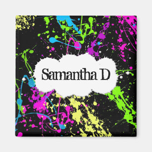 Imán Placa de pintura de neón retro fresca sobre negro