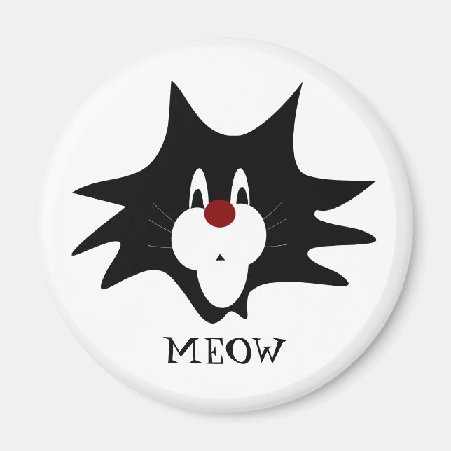 Imán Placa para gato negro (Frente)