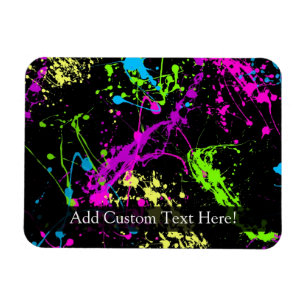 Imán Placa personalizada de neón/negro