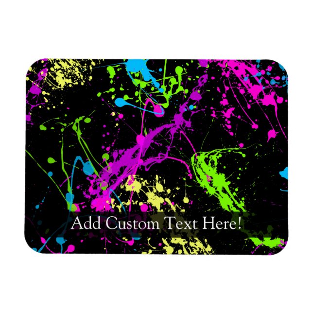 Imán Placa personalizada de neón/negro (Horizontal)