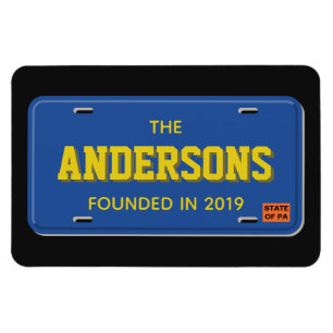 Imán Placa personalizada del azul y del oro