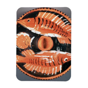 Imán Placa que representa a dos peces, 350 a.C. (cerámi
