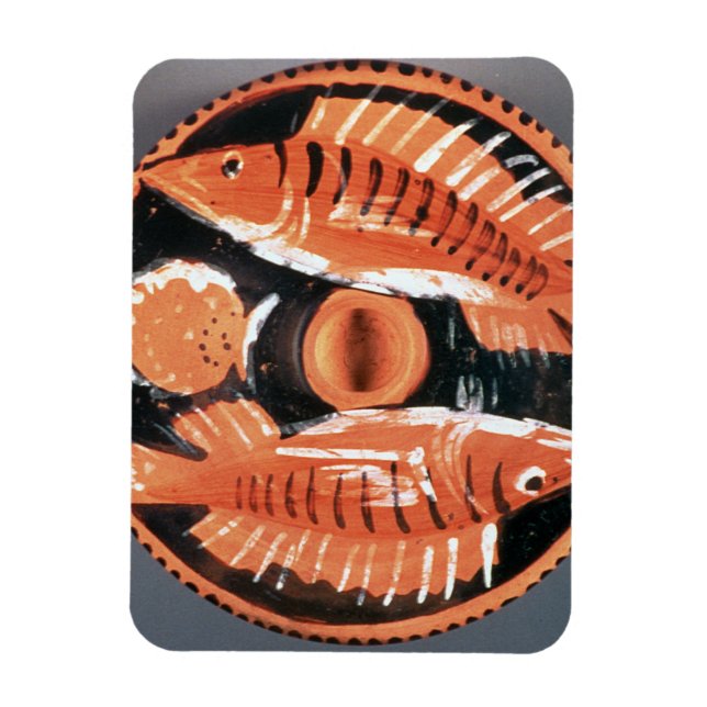 Imán Placa que representa a dos peces, 350 a.C. (cerámi (Vertical)