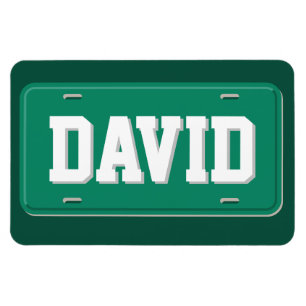 Imán Placa verde y blanca personalizada