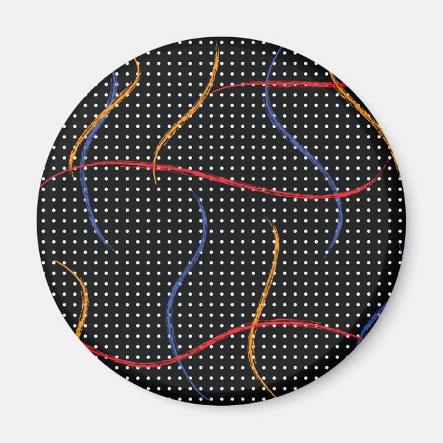 Imán Placa y puntos de pintura retro (Frente)