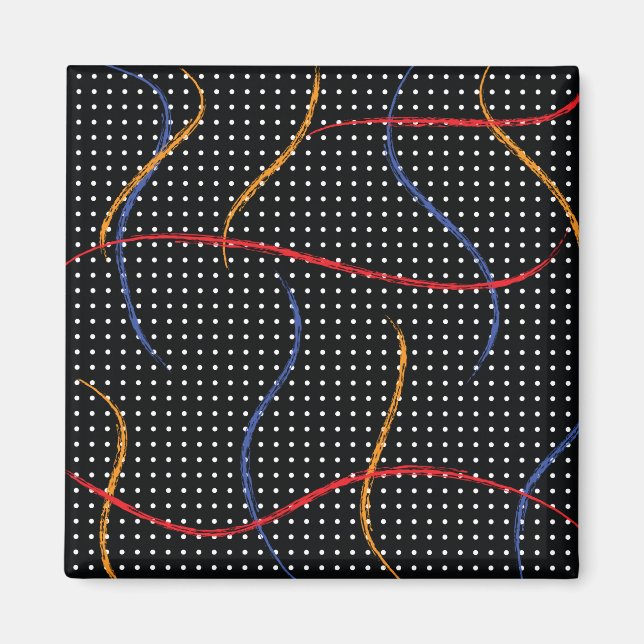 Imán Placa y puntos de pintura retro (Frente)