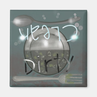 Imán Placa y utensilios sucios o limpios para lavavajil