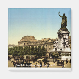 Imán Place de la Republique 1900, Vintage París Francia