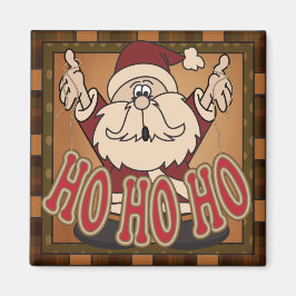 Imán Plaid Ho Ho Ho Holiday Santa Claus Gift