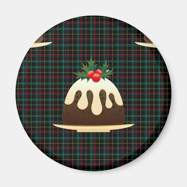 Imán plaid navidades puddings (Frente)