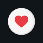 Imán Plain Modern White Red Love Heart Graphic<br><div class="desc">Plain Minimalist Modern Designs. They're all simple,  attractive,  unique.</div>