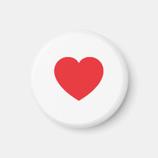 Imán Plain Modern White Red Love Heart Graphic