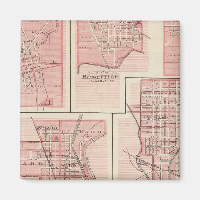 Imán Plan de Cambridge City, Wayne Co con Newport (Frente)