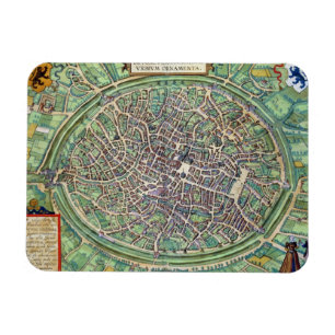 Imán Plan de ciudad de Brujas, de 'Civitates Orbis