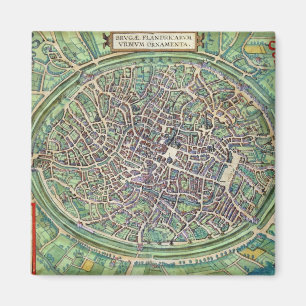Imán Plan de ciudad de Brujas, de 'Civitates Orbis