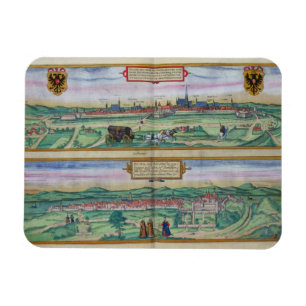 Imán Plan de ciudad de Viena y de Buda, de 'Civitates