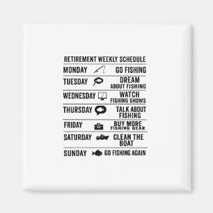 Imán Plan de humor de vacaciones de pesca de calendario
