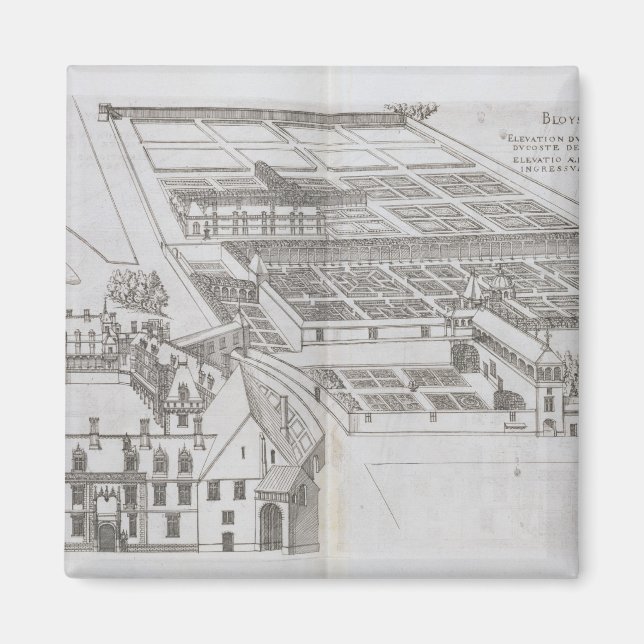 Imán Plan de jardines cerrados y Chateau de Gaillo (Frente)