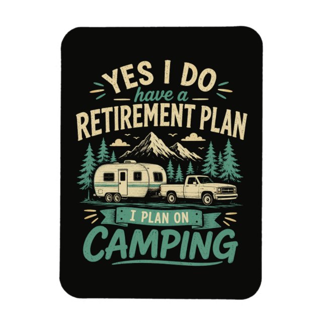 Imán Plan de jubilación de camping (Vertical)