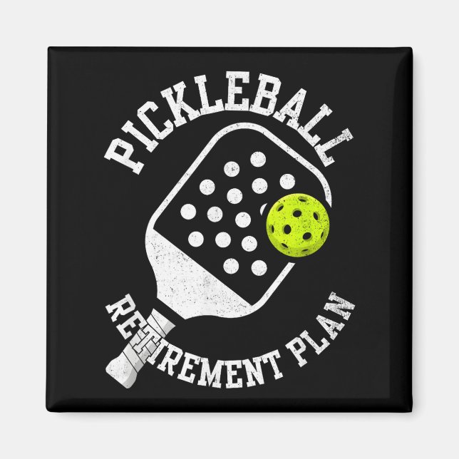 Imán plan de jubilación de pickleball (Frente)