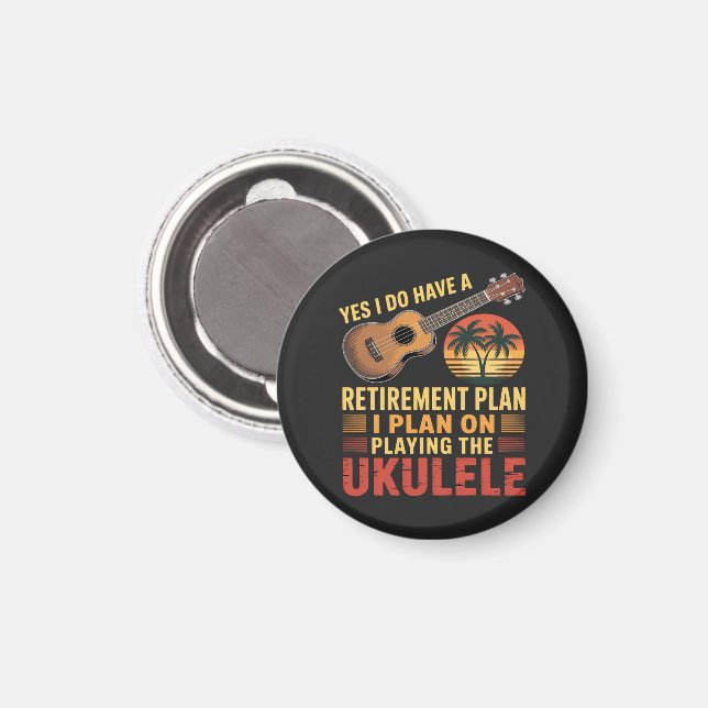 Imán Plan de jubilación de ukulele gracioso (Anverso/Reverso)