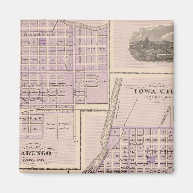 Imán Plan de la ciudad de Iowa, Plan de Marengo (Frente)