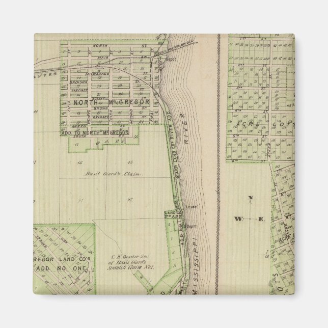 Imán Plan de la ciudad de McGregor (Frente)