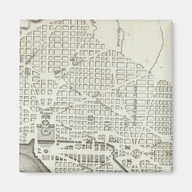 Imán Plan de la ciudad de Washington (Frente)