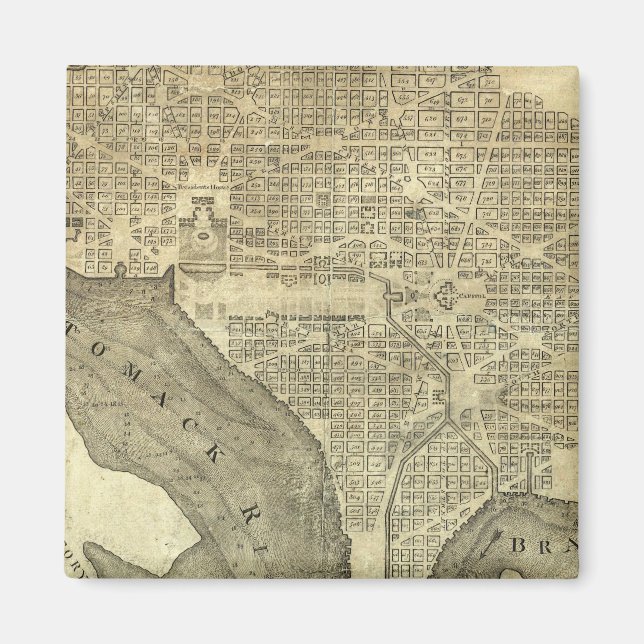 Imán Plan de la ciudad de Washington (Frente)