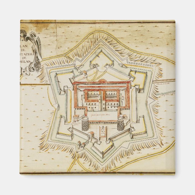 Imán Plan de la ciudadela de Milan (Frente)