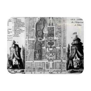 Imán Plan de los jardines del emperador de Pekín, de