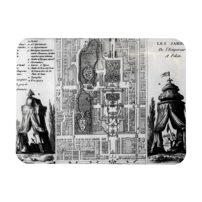 Imán Plan de los Jardines del Emperador de Pekín, de (Horizontal)