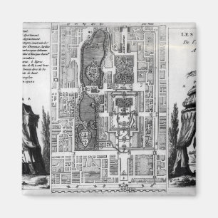 Imán Plan de los jardines del emperador de Pekín, de