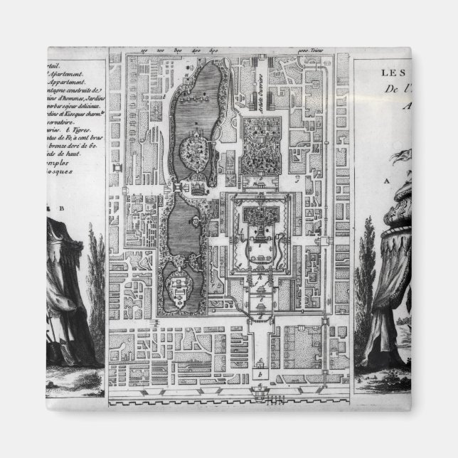 Imán Plan de los Jardines del Emperador de Pekín, de (Frente)