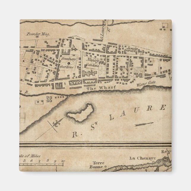 Imán Plan de Montreal, con un mapa de las islas (Frente)