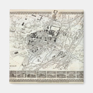 Imán Plan de Munich - 1844 Mapa pictórico de la época