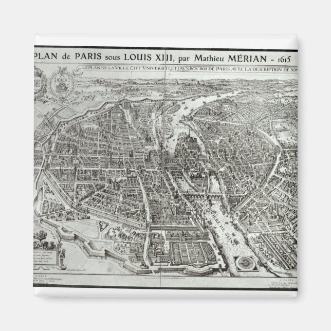 Imán Plan de Ojos de Pájaro de París, 1615 (Frente)