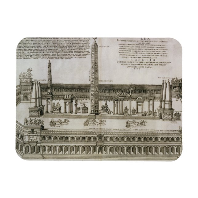 Imán Plan del Circo Máximo, Roma, grabado por el (Horizontal)