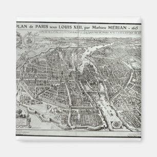 Imán Plan del ojo del pájaro de París, 1615