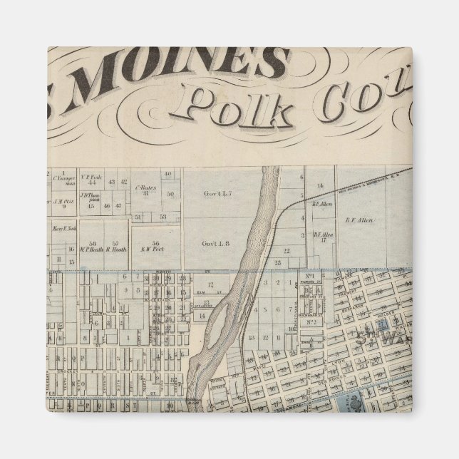 Imán Plan Des Moines, Condado de Polk, Iowa (Frente)