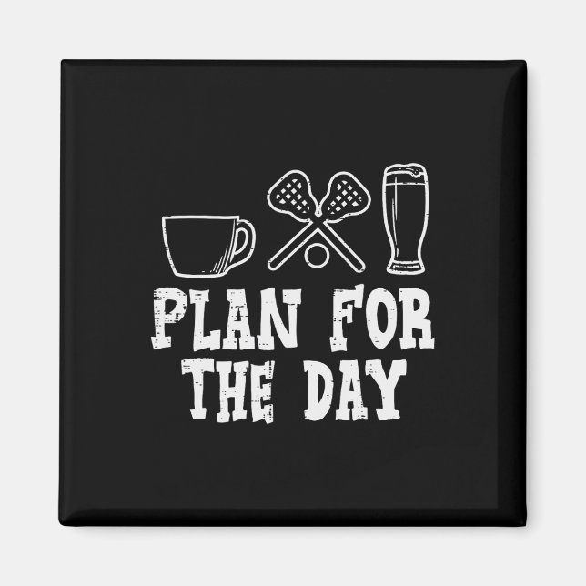 Imán Plan Para El Día Café Lacrosse Beer Lax Beer (Frente)