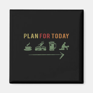 Imán Plan Retro Para Hoy Café Bolos Cerveza Vintage L