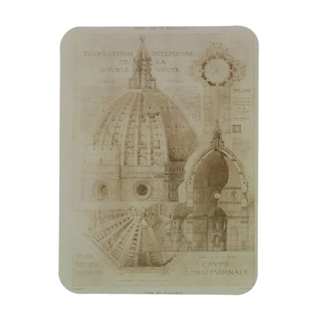 Imán Plan, Sección y Elevación de la Catedral de Floren (Vertical)