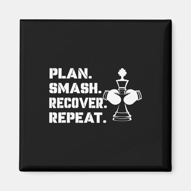 Imán Plan. Smash. Recover. Repeat.' - Boxeo Ajedrez  (Frente)