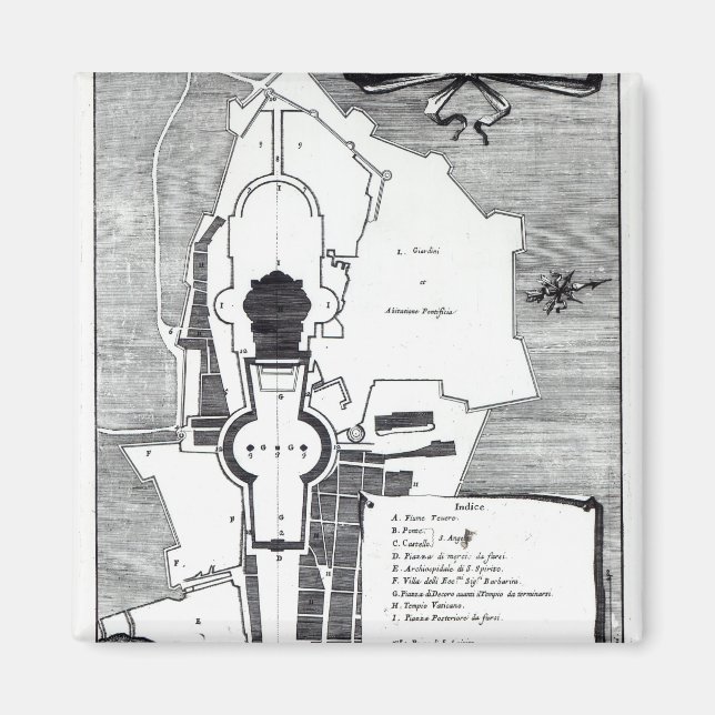 Imán Plan terrestre del Vaticano, Roma (Frente)