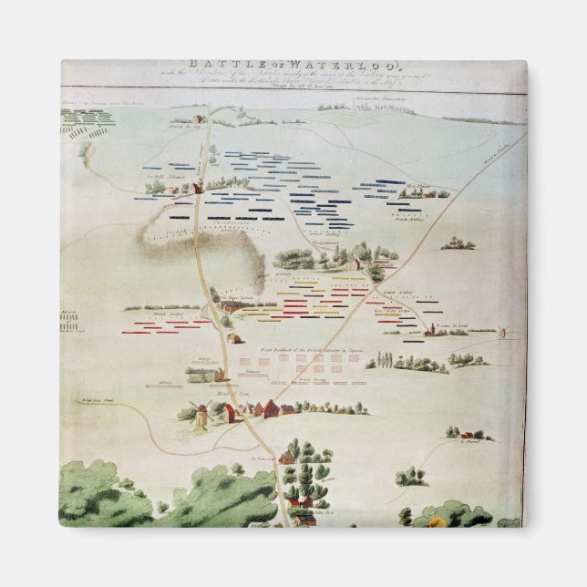 Imán Plan y vista de la Batalla de Waterloo (Frente)