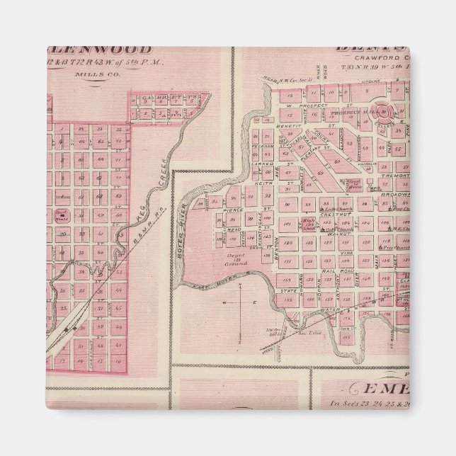 Imán Planes de Glenwood, Denison, Hastings (Frente)