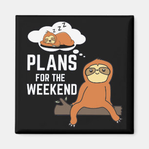 Imán Planes Sloth Para El Fin De Semana