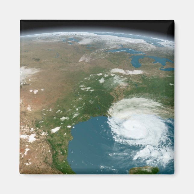 Imán Planeta Panorámico Tierra Y Estados Unidos. (Frente)